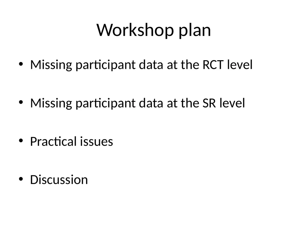 Addressing missing participant data in systematic - slide 3 of 46