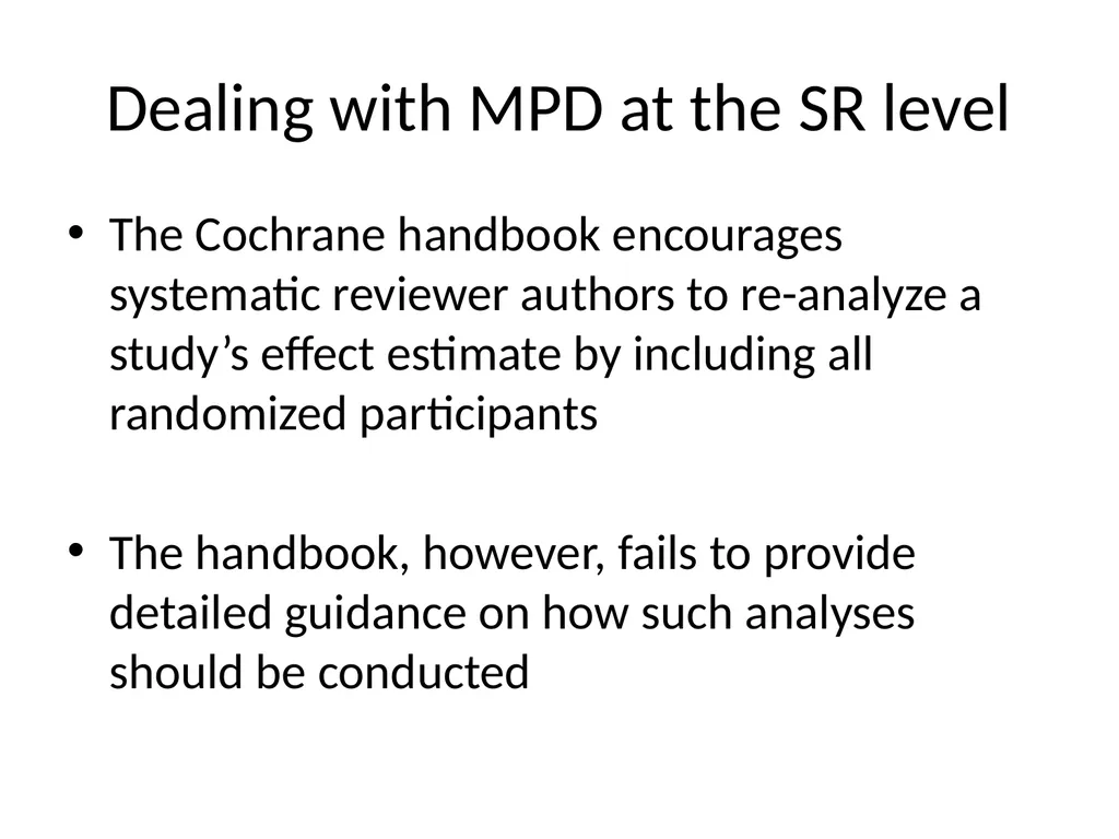Addressing missing participant data in systematic - slide 25 of 46