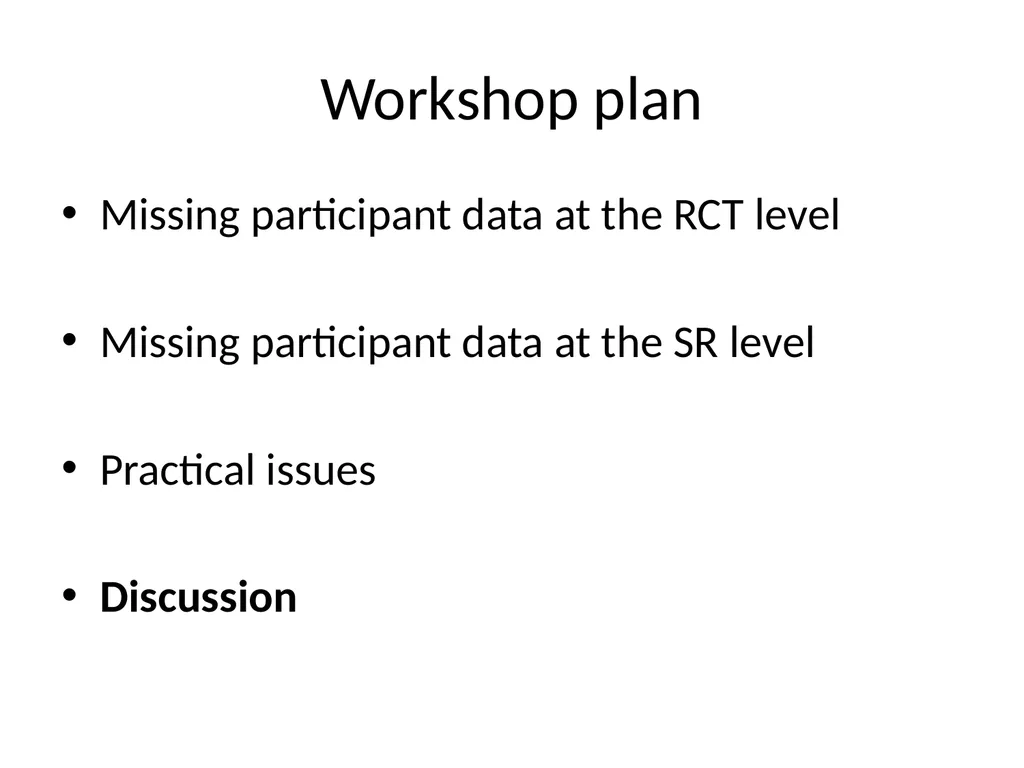 Addressing missing participant data in systematic - slide 44 of 46