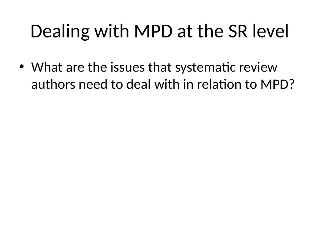 Addressing missing participant data in systematic - slide 22 of 46