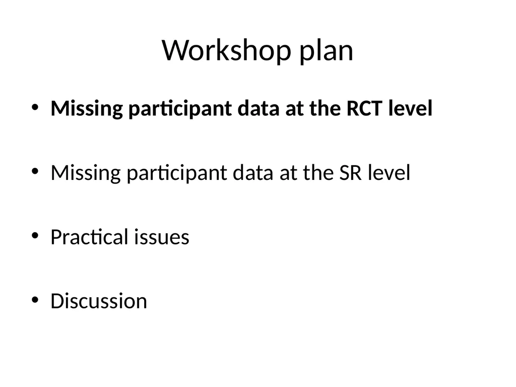 Addressing missing participant data in systematic - slide 4 of 46