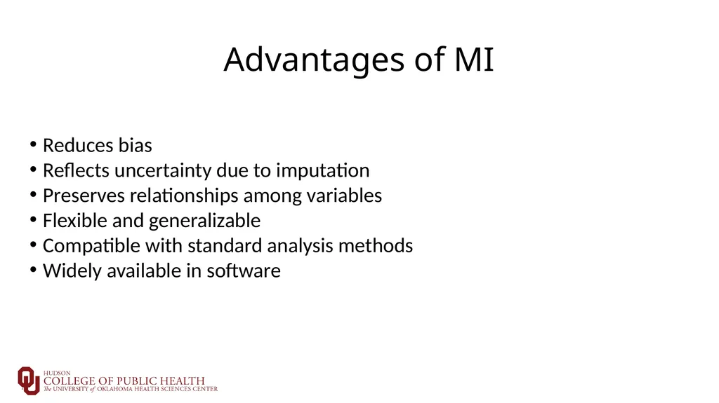Introduction to Multiple Imputation Sixia Chen, - slide 26 of 36