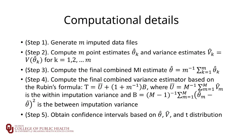 Introduction to Multiple Imputation Sixia Chen, - slide 18 of 36