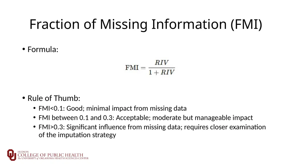 Introduction to Multiple Imputation Sixia Chen, - slide 22 of 36