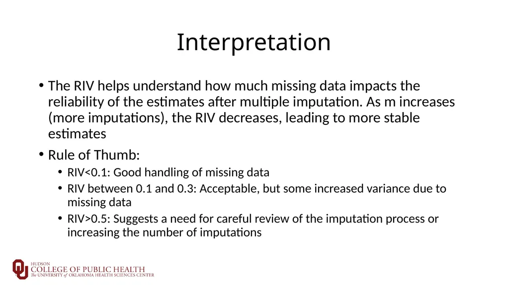 Introduction to Multiple Imputation Sixia Chen, - slide 21 of 36