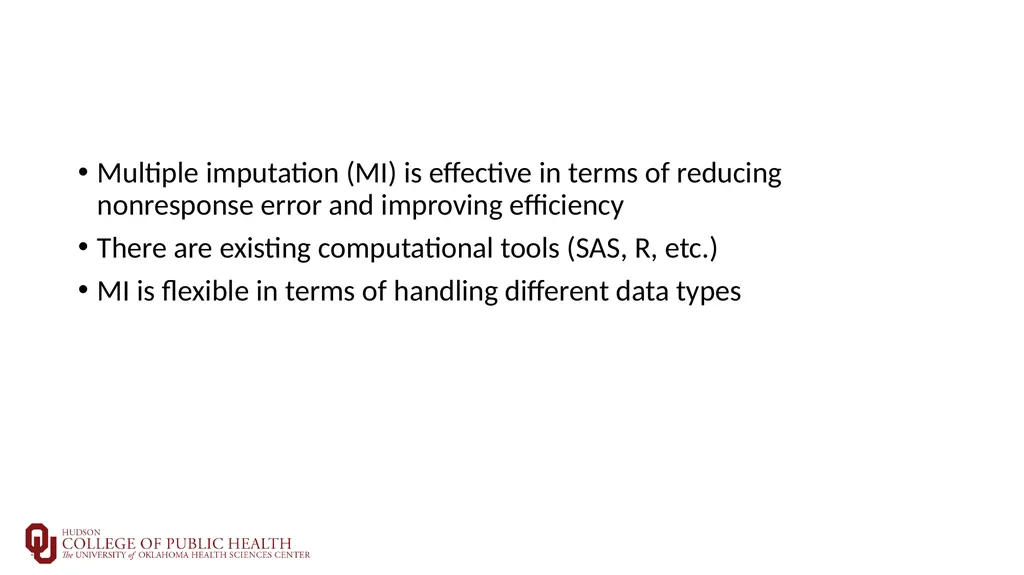 Introduction to Multiple Imputation Sixia Chen, - slide 35 of 36