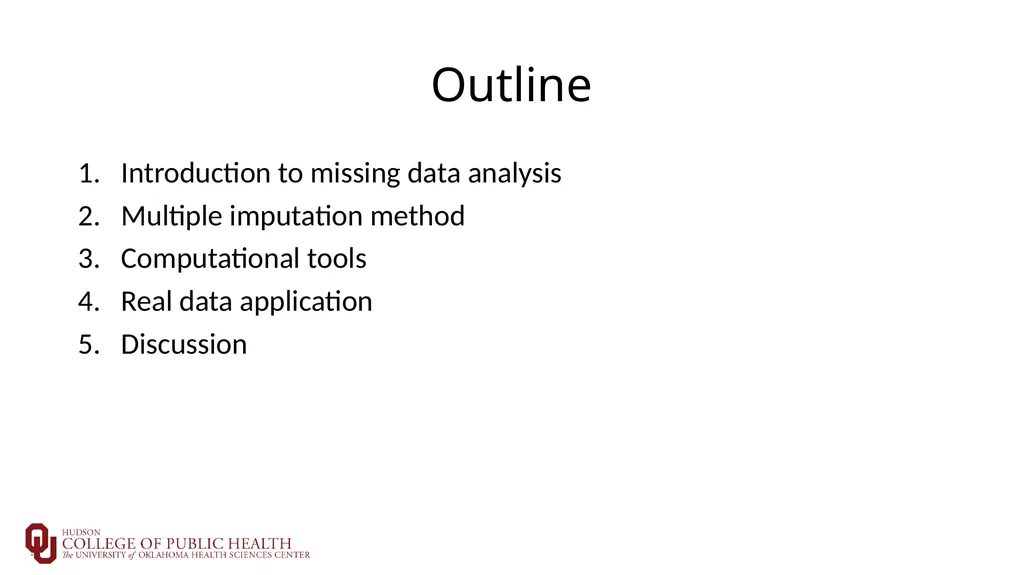 Introduction to Multiple Imputation Sixia Chen, - slide 5 of 36