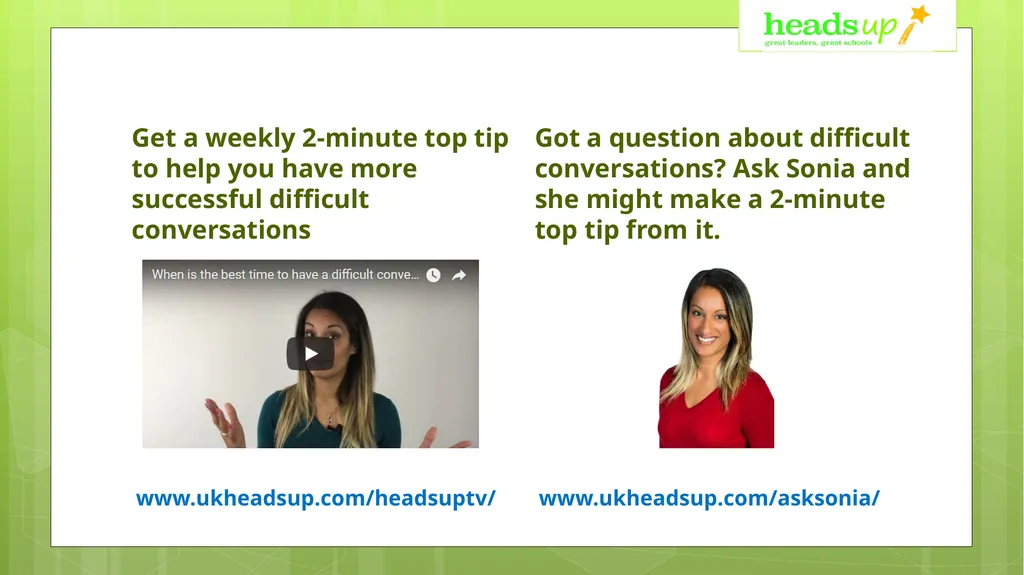 Successful difficult conversations in school – - slide 16 of 18