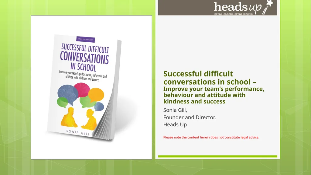 Successful difficult conversations in school – - slide 1 of 18