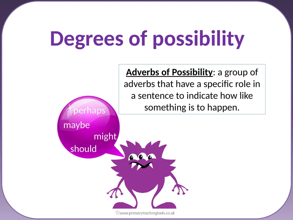 Year 5 SPAG Degrees of possibility NCLO: Indicate - slide 3 of 7