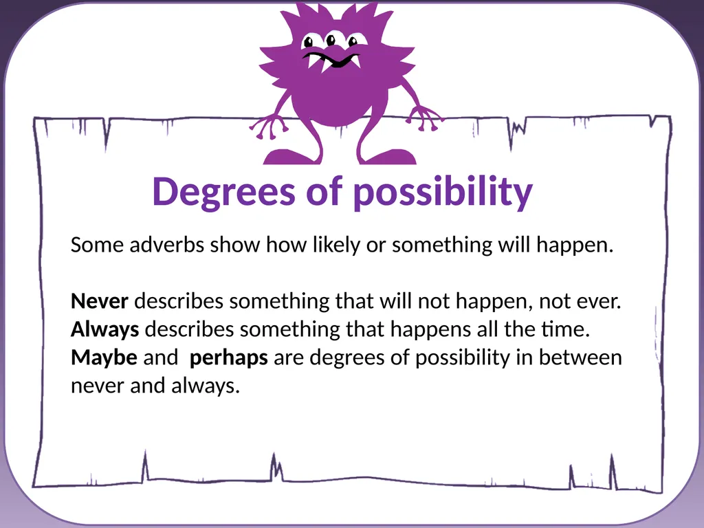 Year 5 SPAG Degrees of possibility NCLO: Indicate - slide 4 of 7