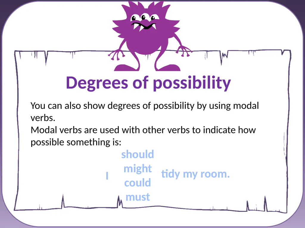 Year 5 SPAG Degrees of possibility NCLO: Indicate - slide 6 of 7