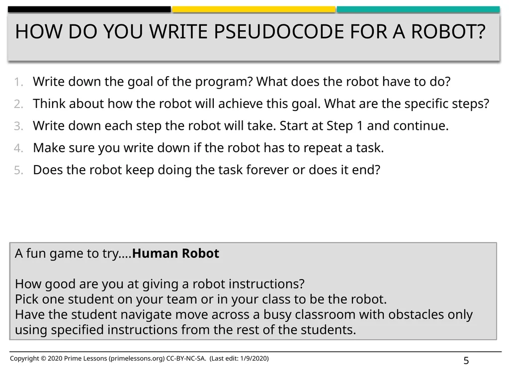 pseudocode BY SANJAY AND ARVIND SESHAN Lesson - slide 5 of 8