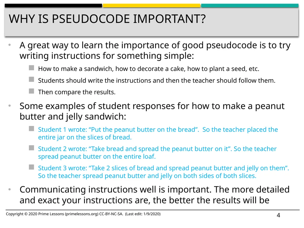 pseudocode BY SANJAY AND ARVIND SESHAN Lesson - slide 4 of 8