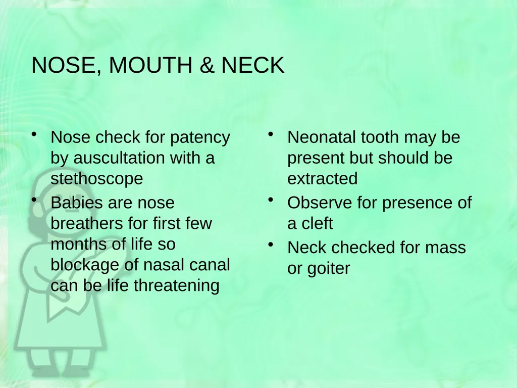 Newborn Assessment Jan Mould, RN, BSN, MEd HOSA – - slide 20 of 25