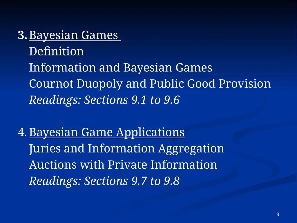 EC941 - Game Theory Francesco Squintani Email: - slide 3 of 54