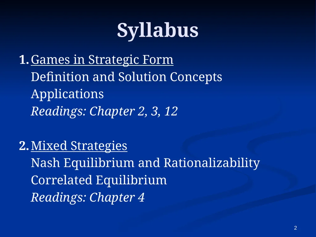 EC941 - Game Theory Francesco Squintani Email: - slide 2 of 54