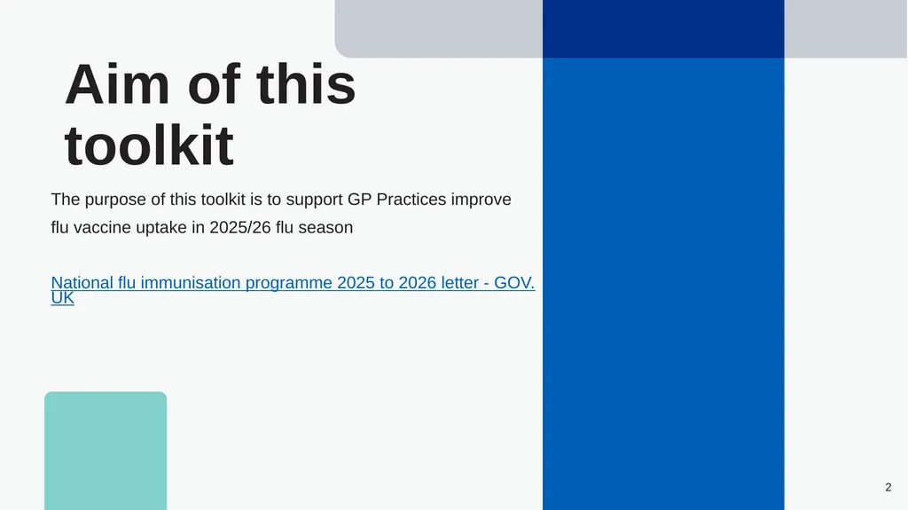 East Midlands GP Practice Flu Vaccination Toolkit - slide 2 of 20