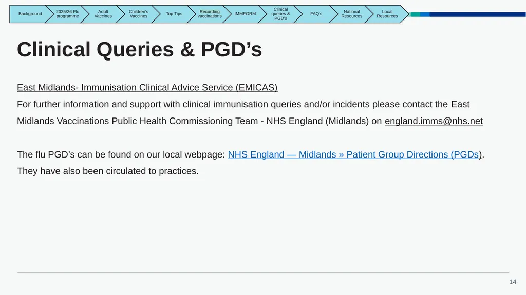 East Midlands GP Practice Flu Vaccination Toolkit - slide 14 of 20