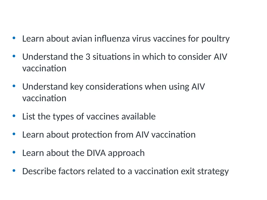 Module V6 Avian Influenza Virus Poultry Vaccines - slide 2 of 34