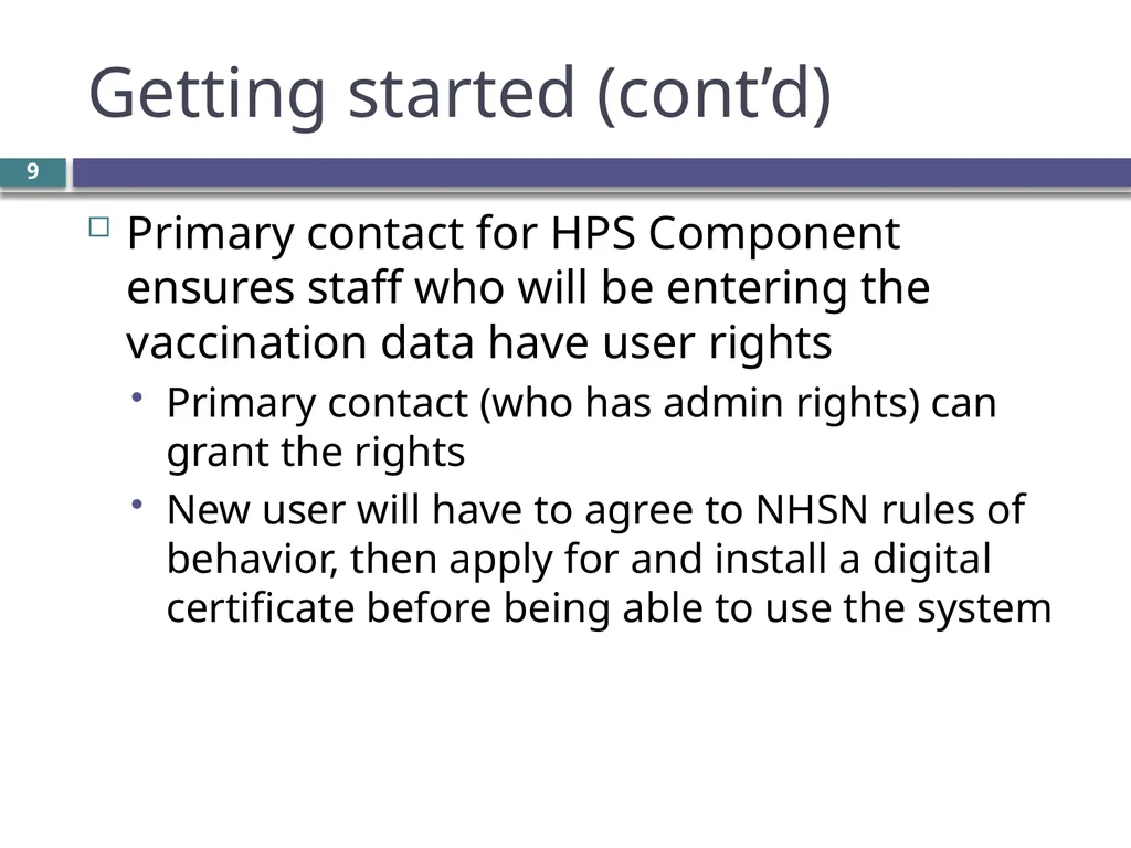 Overview of the NHSN Healthcare worker influenza - slide 9 of 23