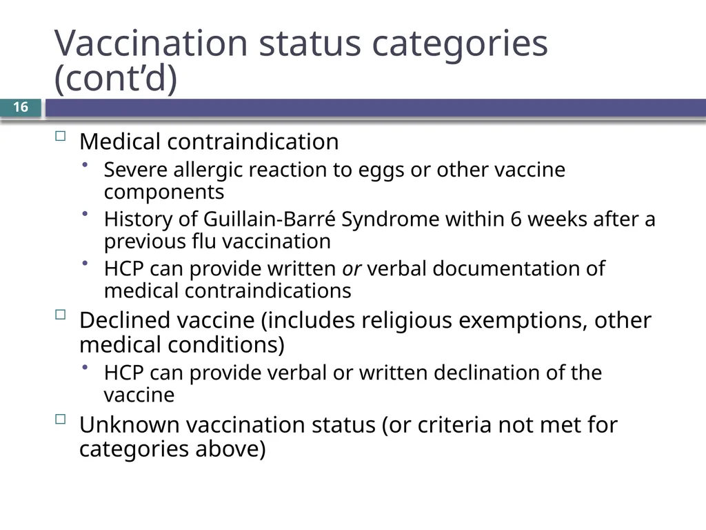 Overview of the NHSN Healthcare worker influenza - slide 16 of 23