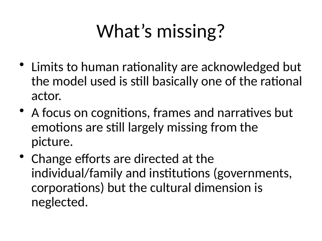 THE PROBLEM The gap between the evidence (from - slide 3 of 29