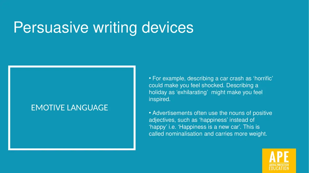 Persuasive Writing LESSON 2 Identifying and using - slide 3 of 44