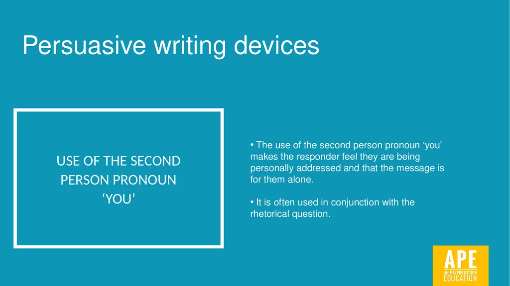 Persuasive Writing LESSON 2 Identifying and using - slide 5 of 44