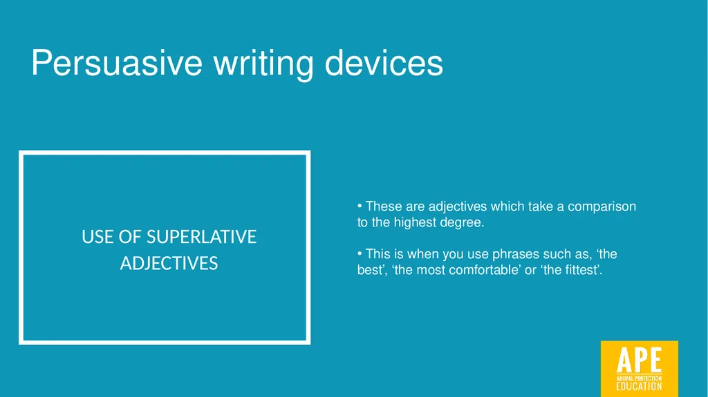 Persuasive Writing LESSON 2 Identifying and using - slide 6 of 44