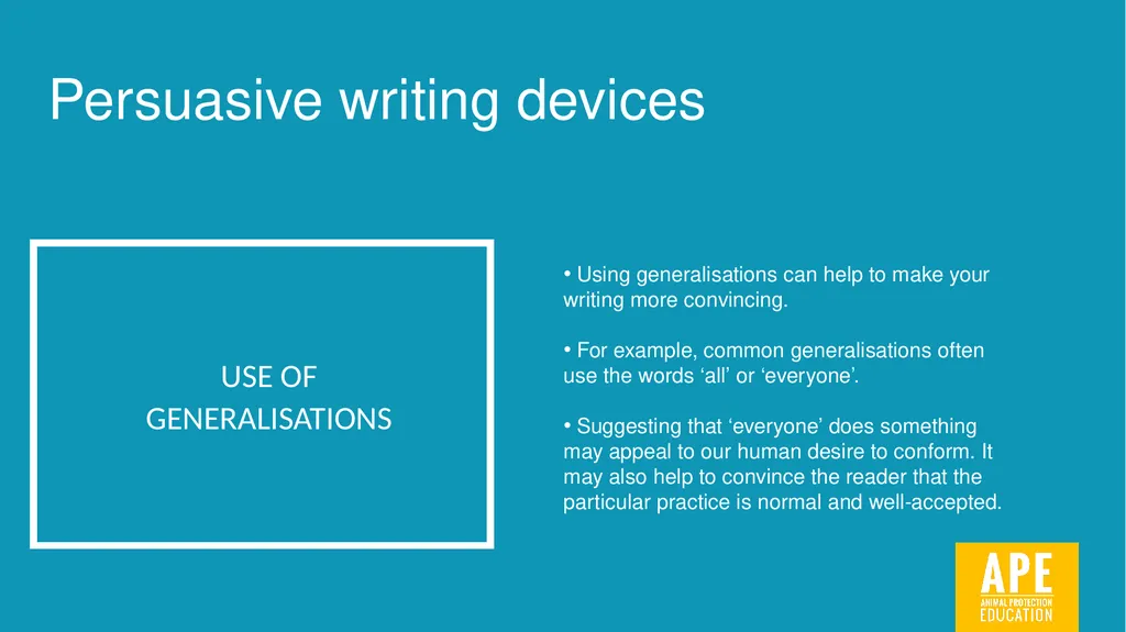 Persuasive Writing LESSON 2 Identifying and using - slide 8 of 44