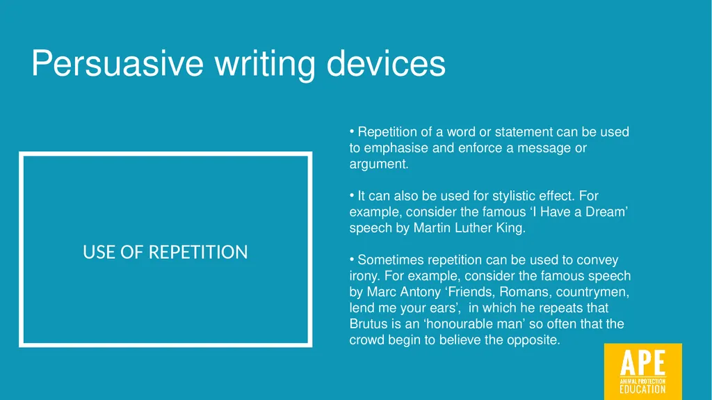 Persuasive Writing LESSON 2 Identifying and using - slide 9 of 44