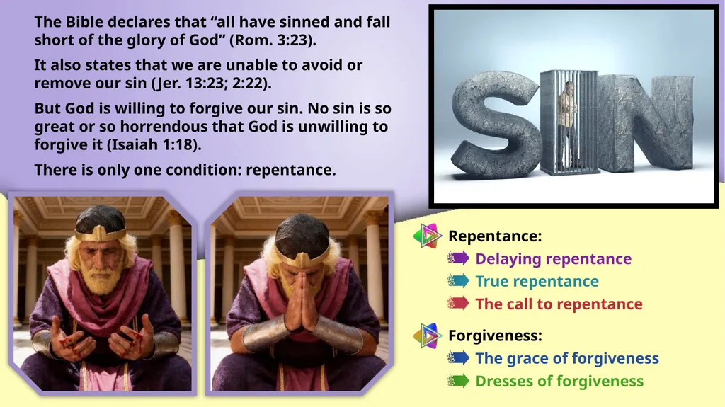 REPENTANCE AND FORGIVENESS Lesson 10 for June 6, - slide 3 of 12