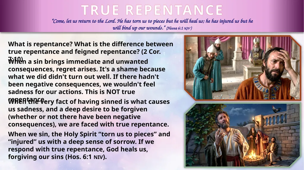 REPENTANCE AND FORGIVENESS Lesson 10 for June 6, - slide 6 of 12