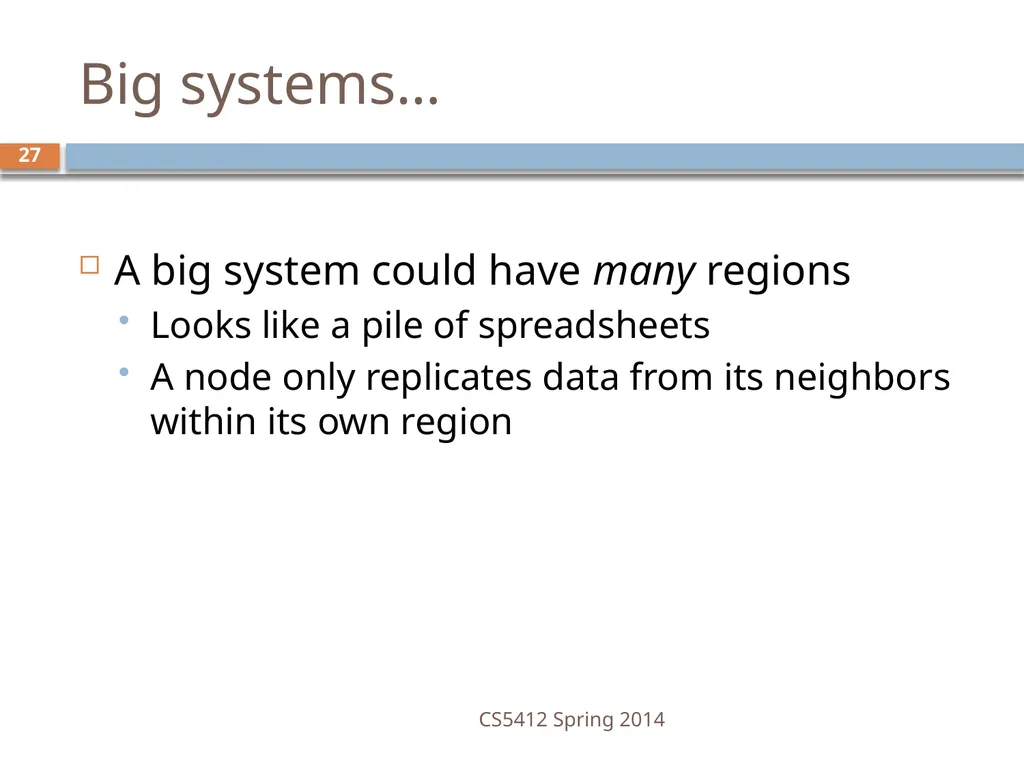 CS5412: Bimodal Multicast Astrolabe Ken Birman - slide 27 of 40