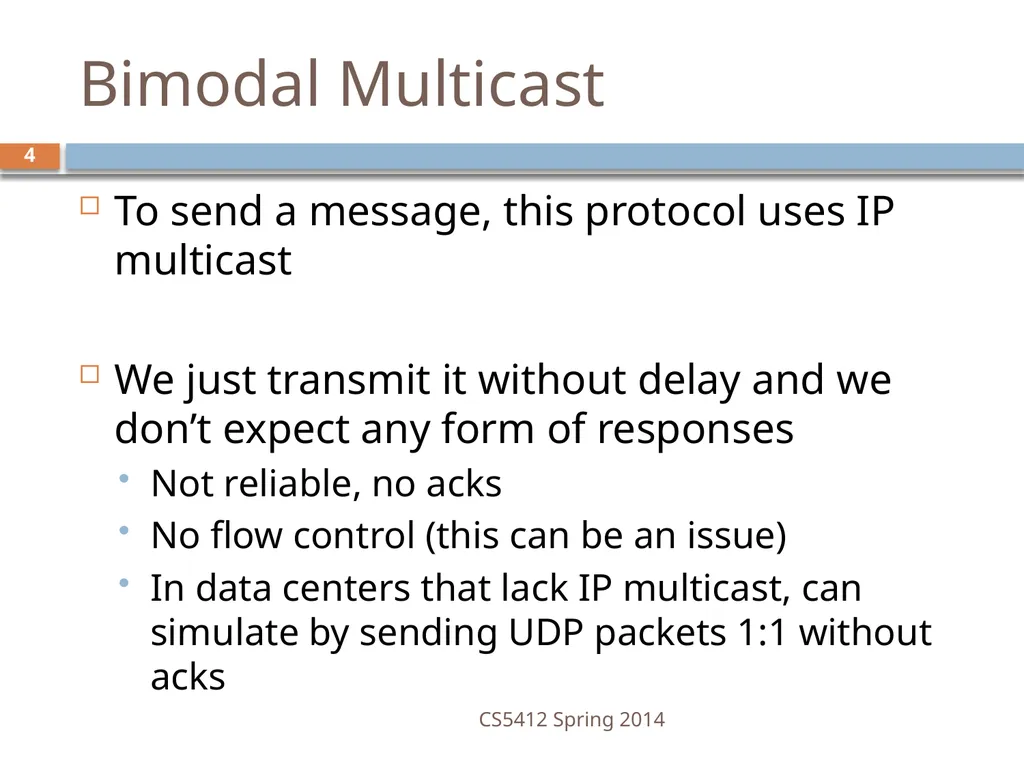 CS5412: Bimodal Multicast Astrolabe Ken Birman - slide 4 of 40