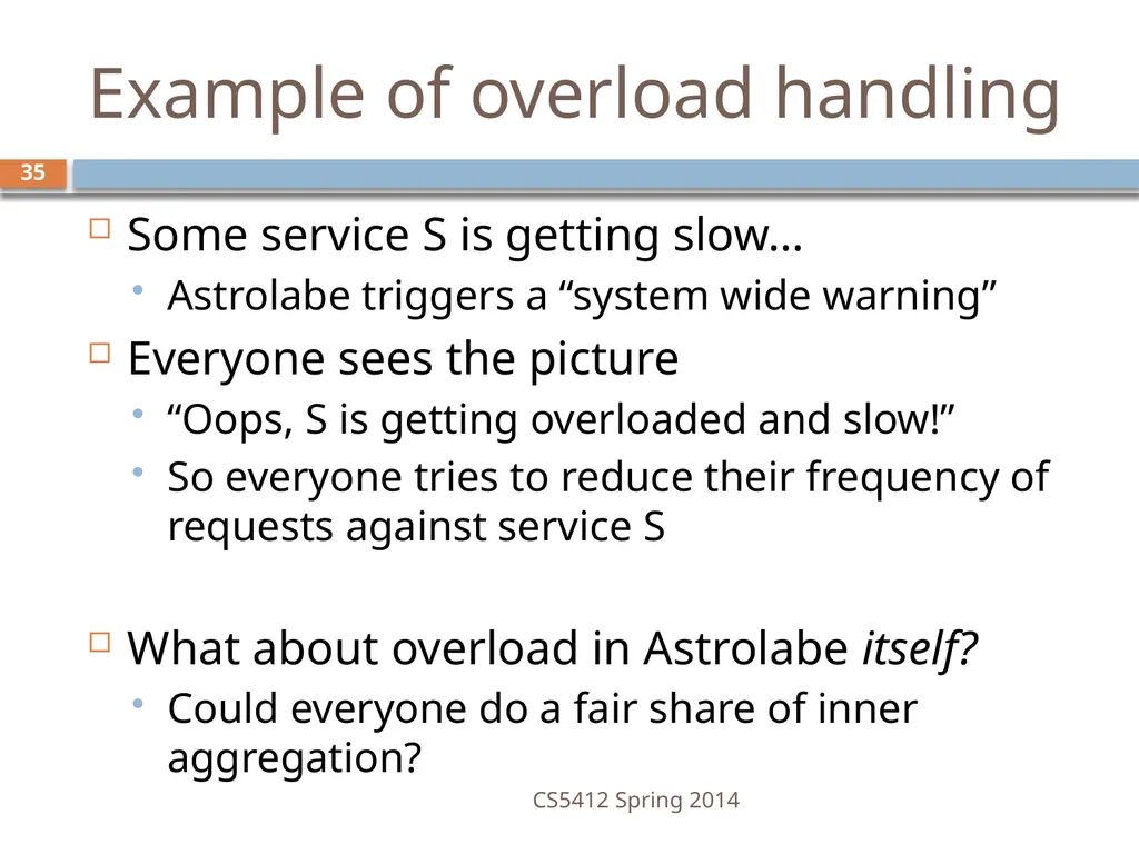 CS5412: Bimodal Multicast Astrolabe Ken Birman - slide 35 of 40