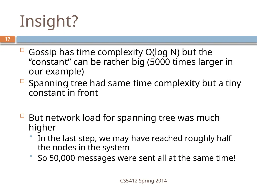 CS5412: Bimodal Multicast Astrolabe Ken Birman - slide 17 of 40