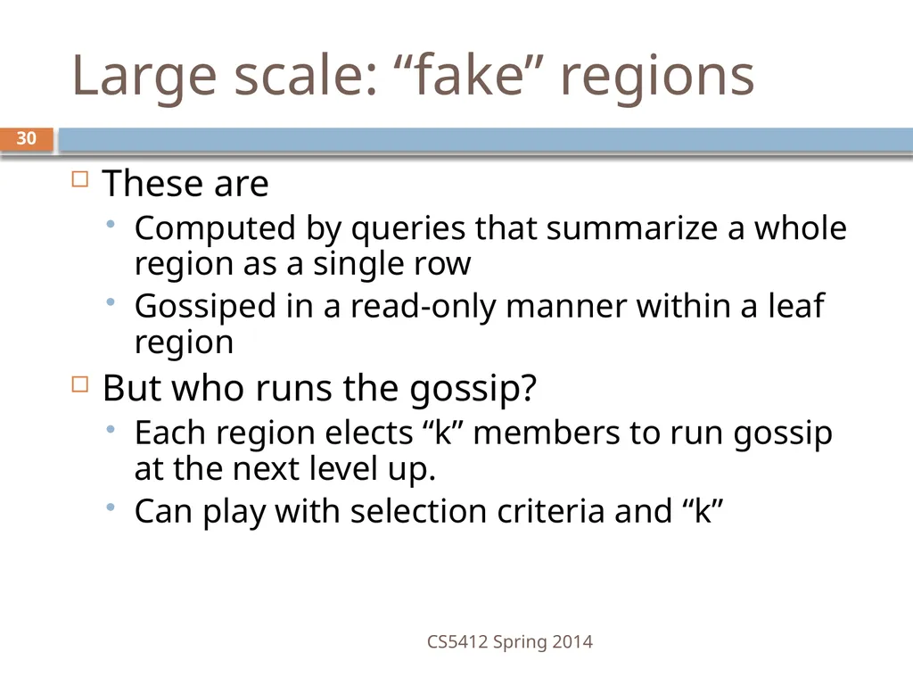 CS5412: Bimodal Multicast Astrolabe Ken Birman - slide 30 of 40
