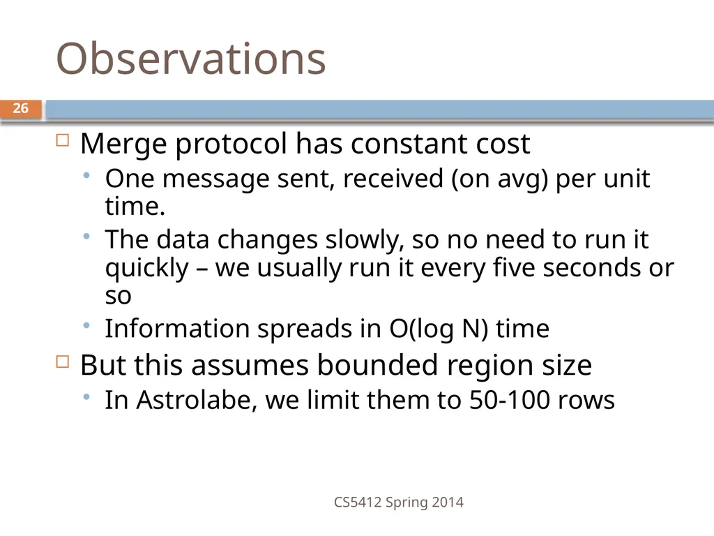 CS5412: Bimodal Multicast Astrolabe Ken Birman - slide 26 of 40