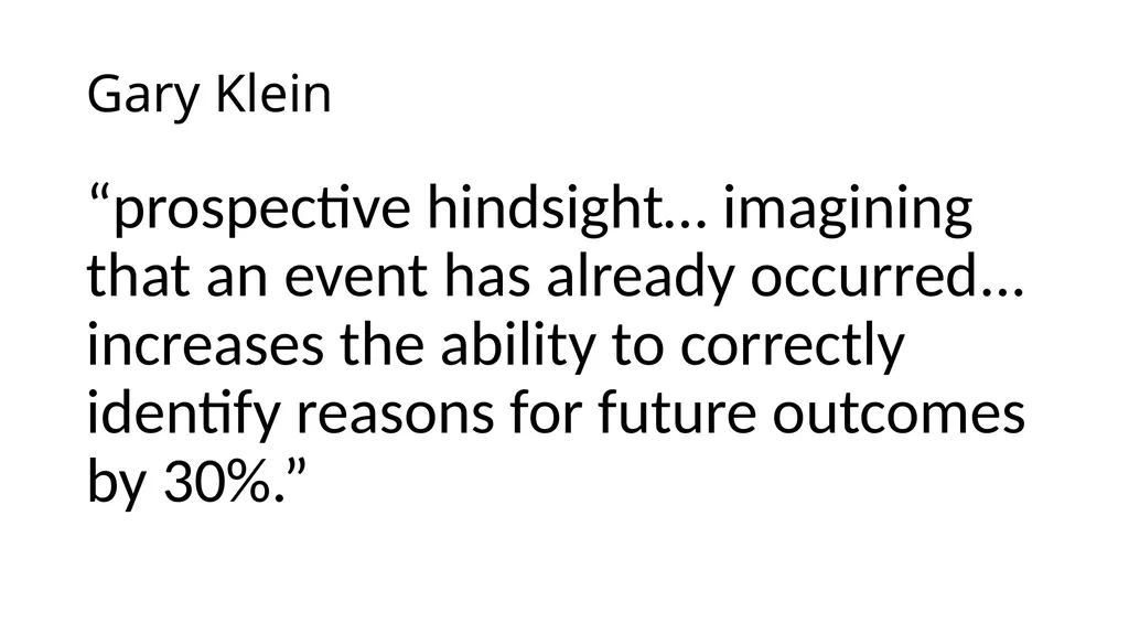 Anticipating failure in order to prevent it - slide 5 of 12