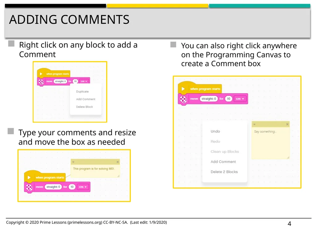 Commenting code BY SANJAY AND ARVIND SESHAN Lesson - slide 4 of 6