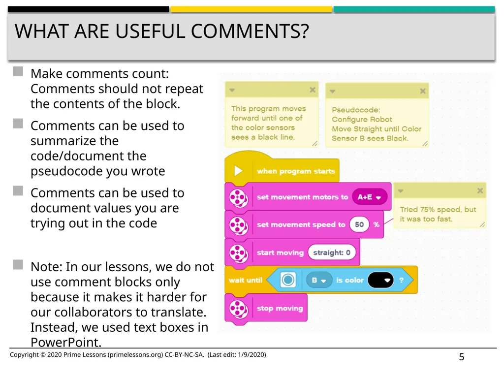 Commenting code BY SANJAY AND ARVIND SESHAN Lesson - slide 5 of 6