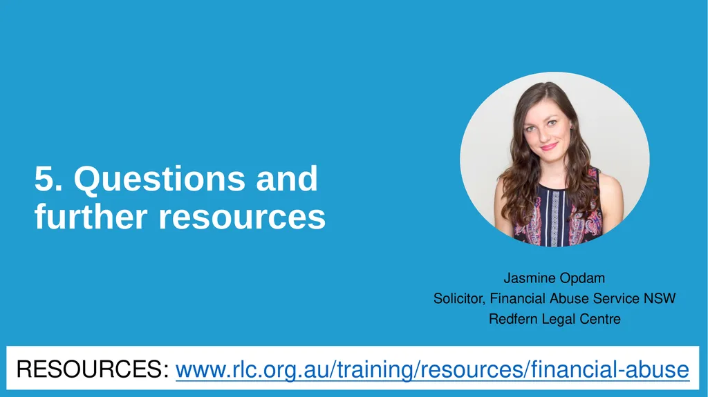 Resolving financial abuse legal issues Solicitor - slide 65 of 67
