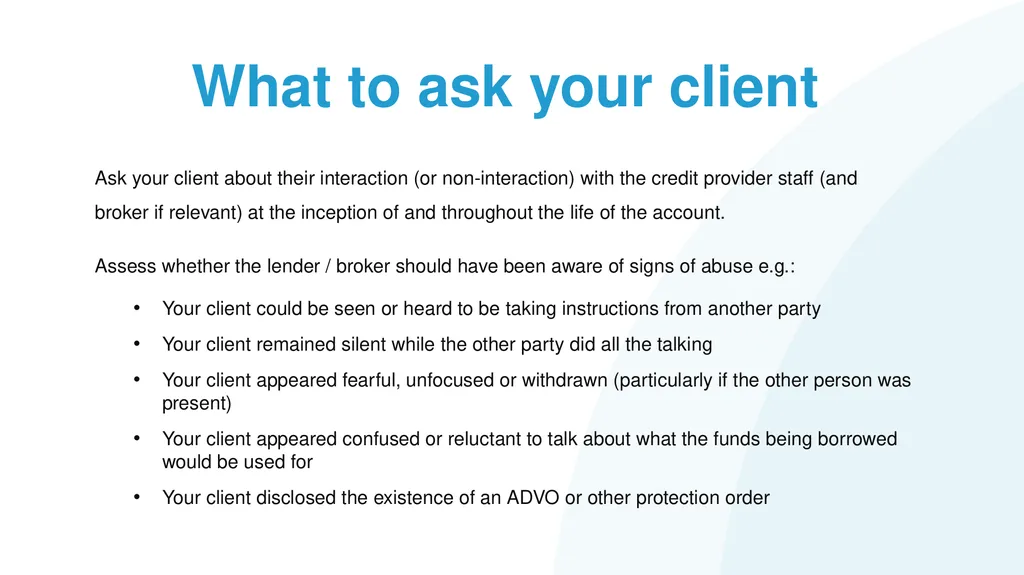 Resolving financial abuse legal issues Solicitor - slide 22 of 67