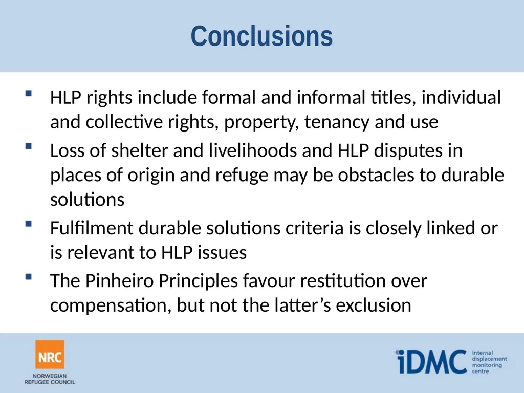 Housing, land and property (HLP) Durable - slide 24 of 24
