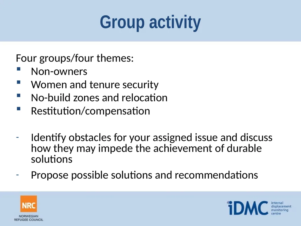 Housing, land and property (HLP) Durable - slide 23 of 24
