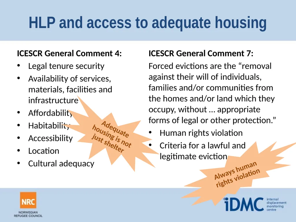 Housing, land and property (HLP) Durable - slide 14 of 24