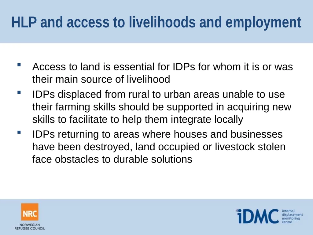 Housing, land and property (HLP) Durable - slide 12 of 24