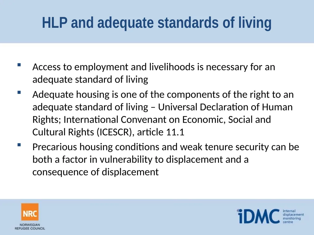 Housing, land and property (HLP) Durable - slide 13 of 24